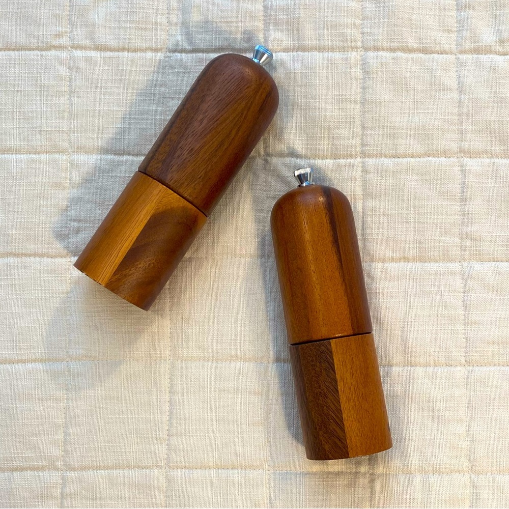 Crate & Barrel Tondo Acacia Salt & Pepper Mill